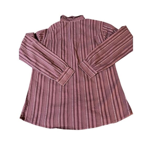 Pulp long sleeve raspberry ribbon stripe with darts Shirt M - Picture 8 of 8